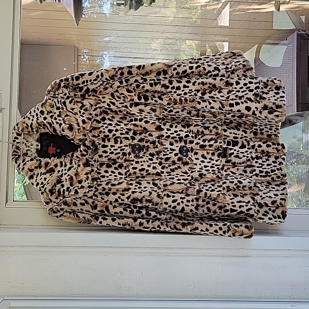 Imitation fur leopard car coat